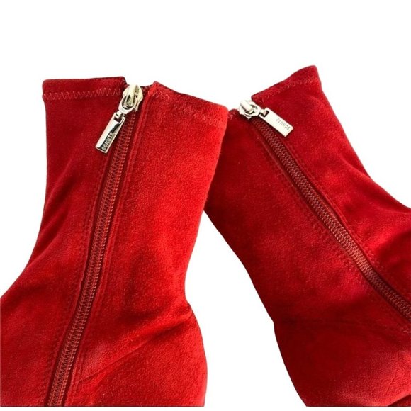 NIB SCHUTZ WOMENS LUPE SCARLET RED SUEDE BOOTS SZ 9.5 - Picture 4 of 13